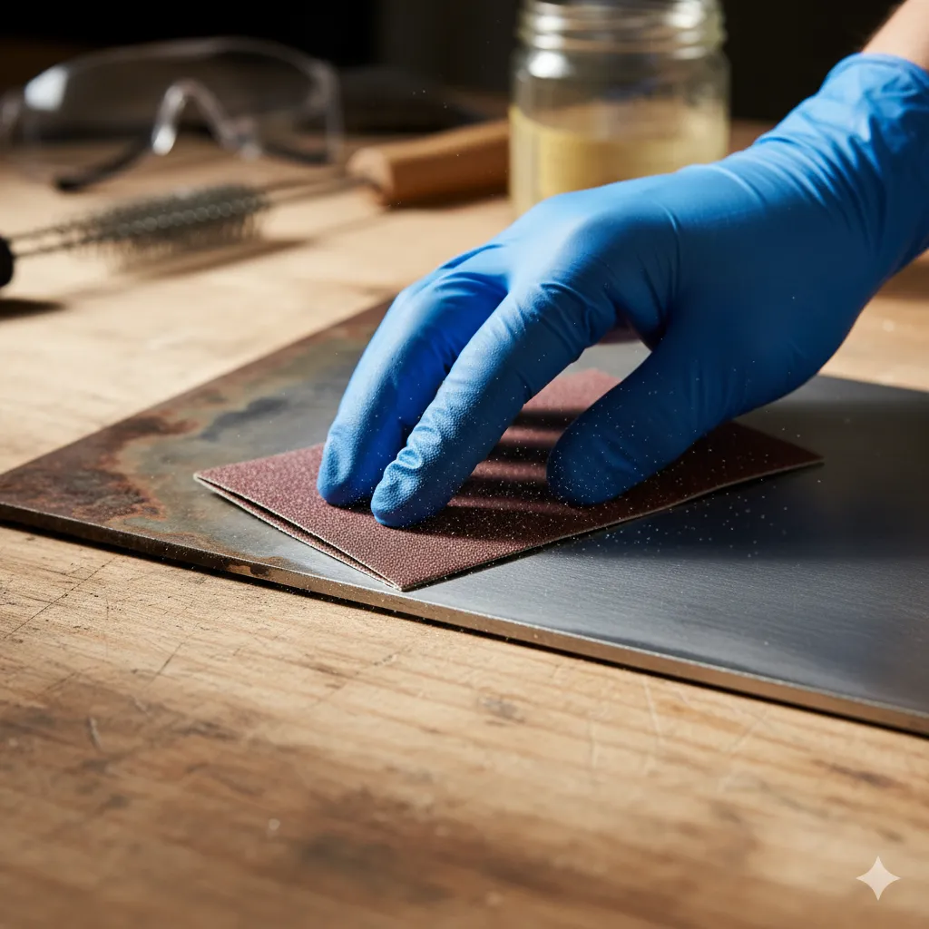 how to remove paint and rust from metal