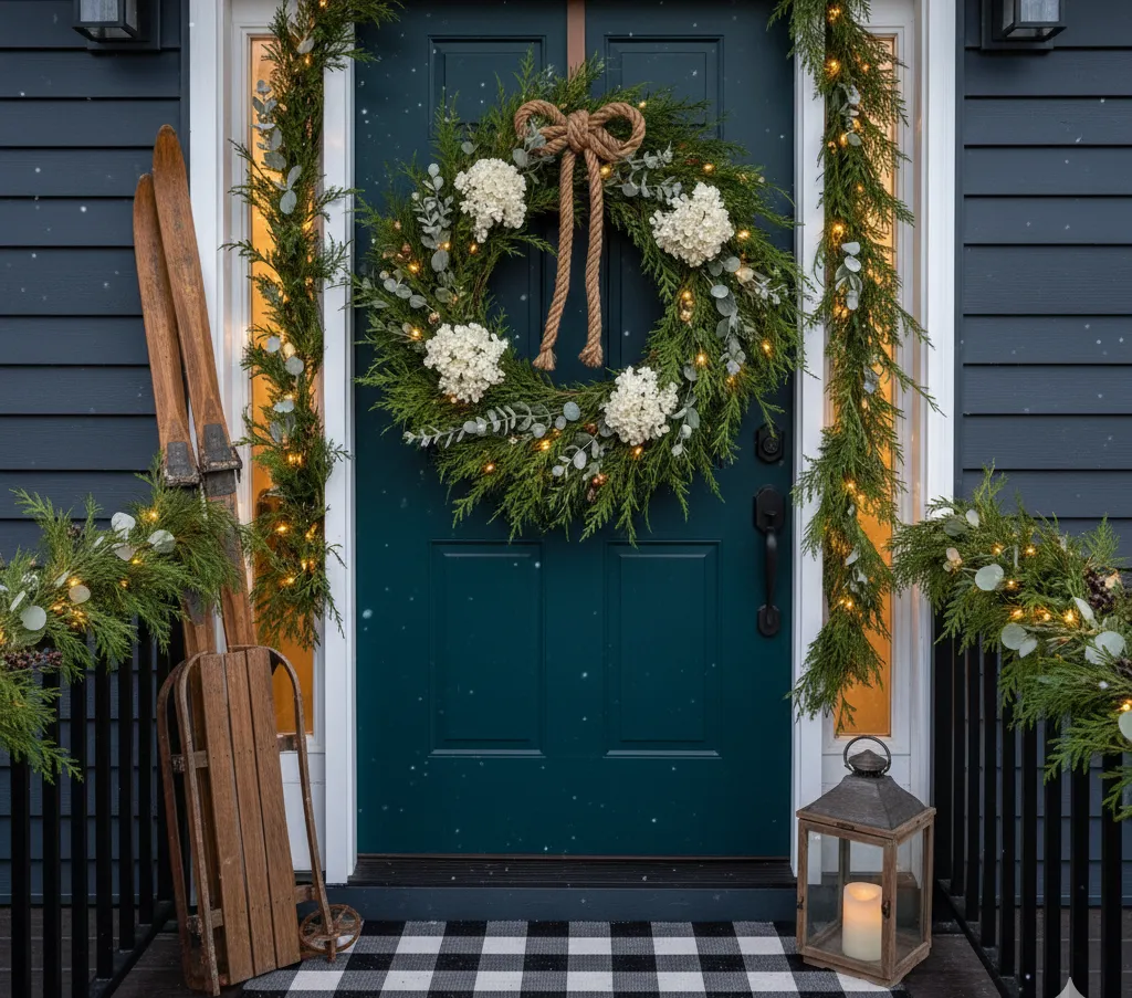 outdoor winter front porch decor