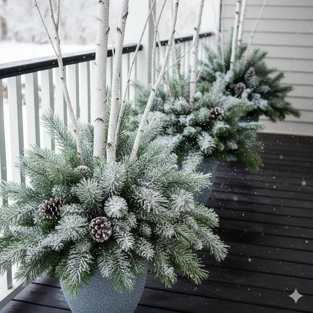 winter porch decor after christmas