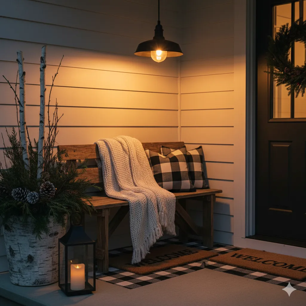 winter porch decor not christmas