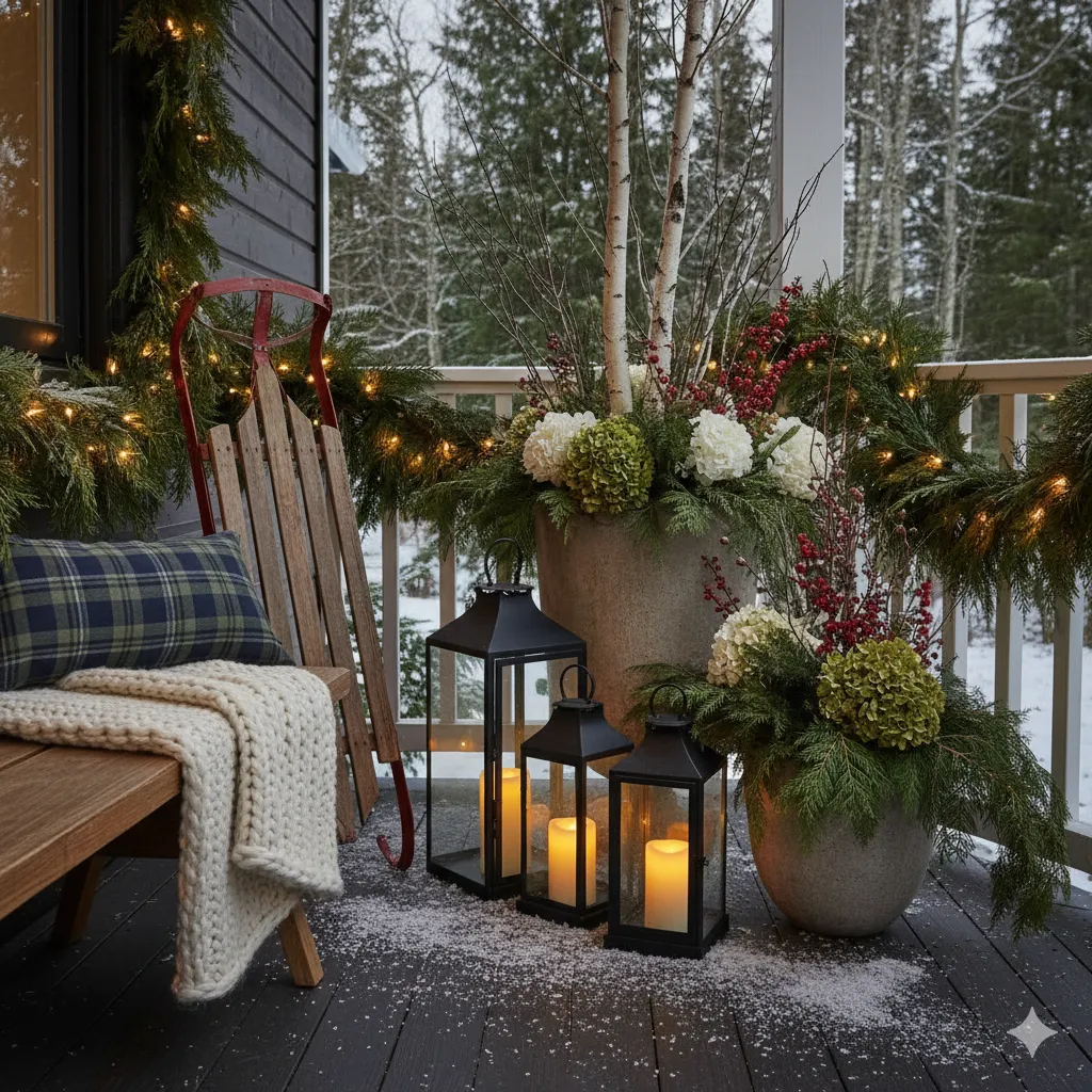 winter porch styling