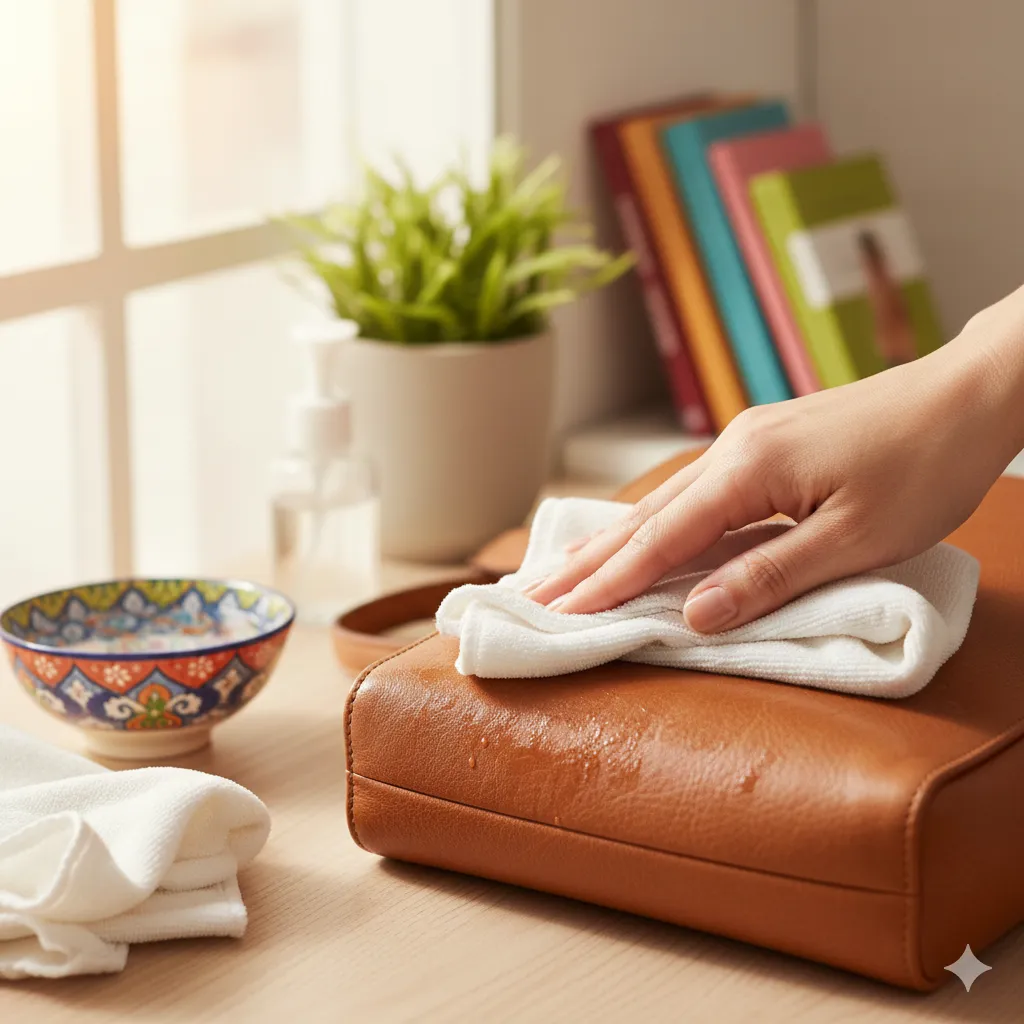 how to clean a leather purse