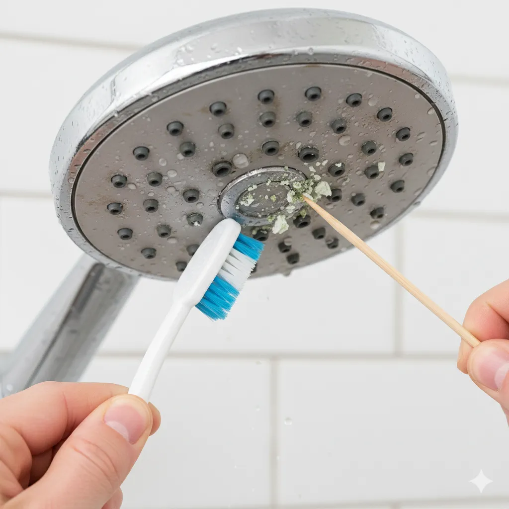 how to clean a shower head with clr