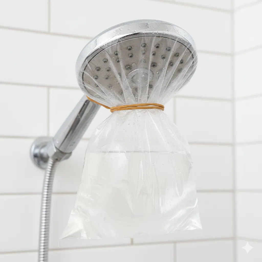 how to clean a shower head with vinegar