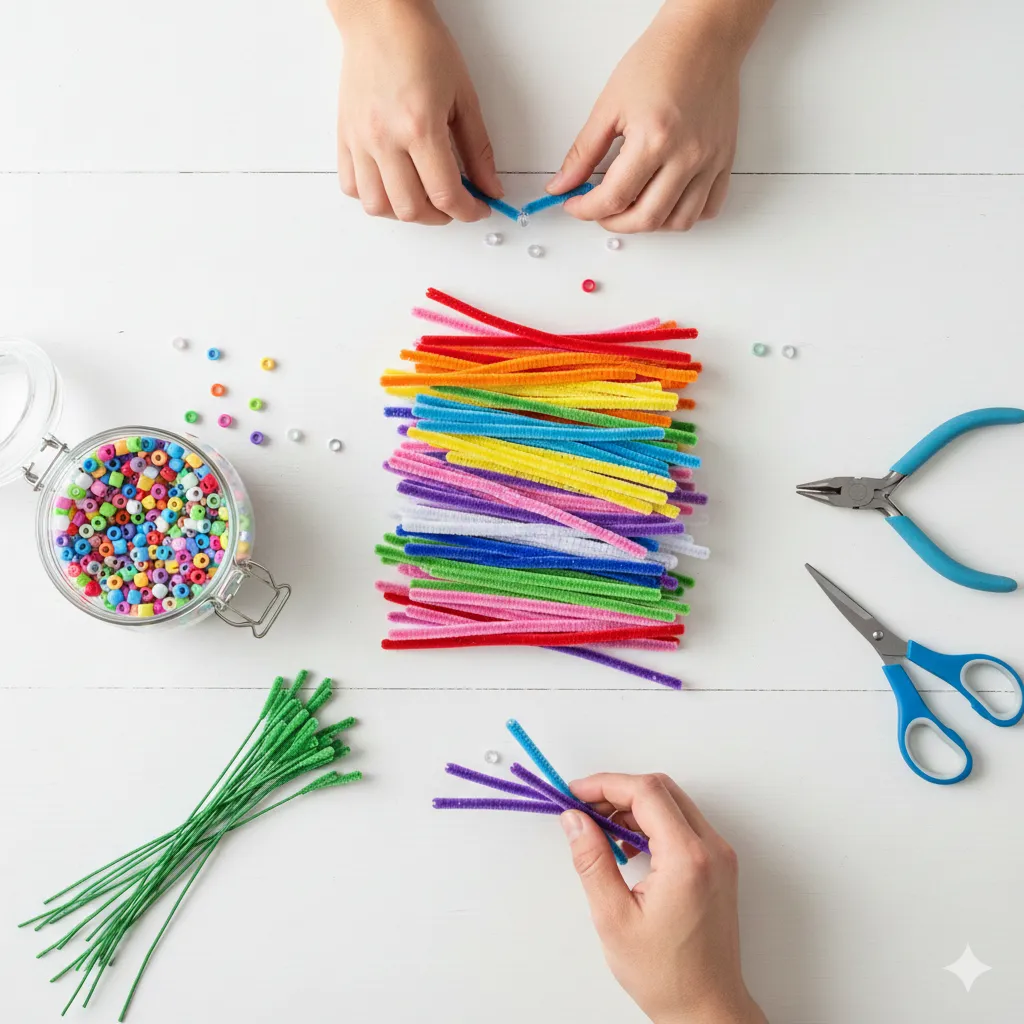 how to make pipe cleaner flowers step by step