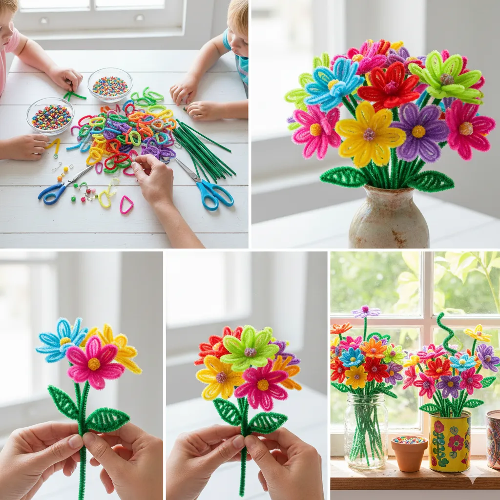 how to make pipe cleaner flowers
