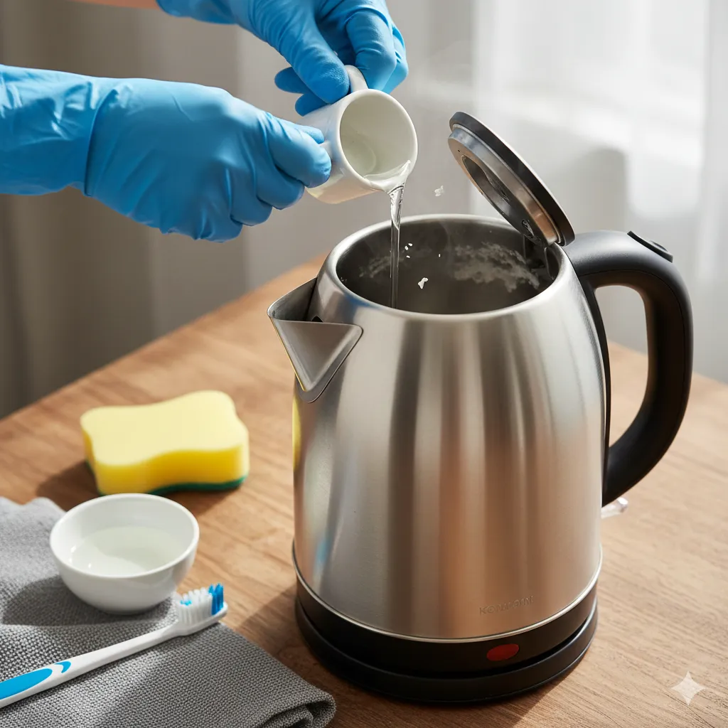 how to clean a kettle with vinegar fast