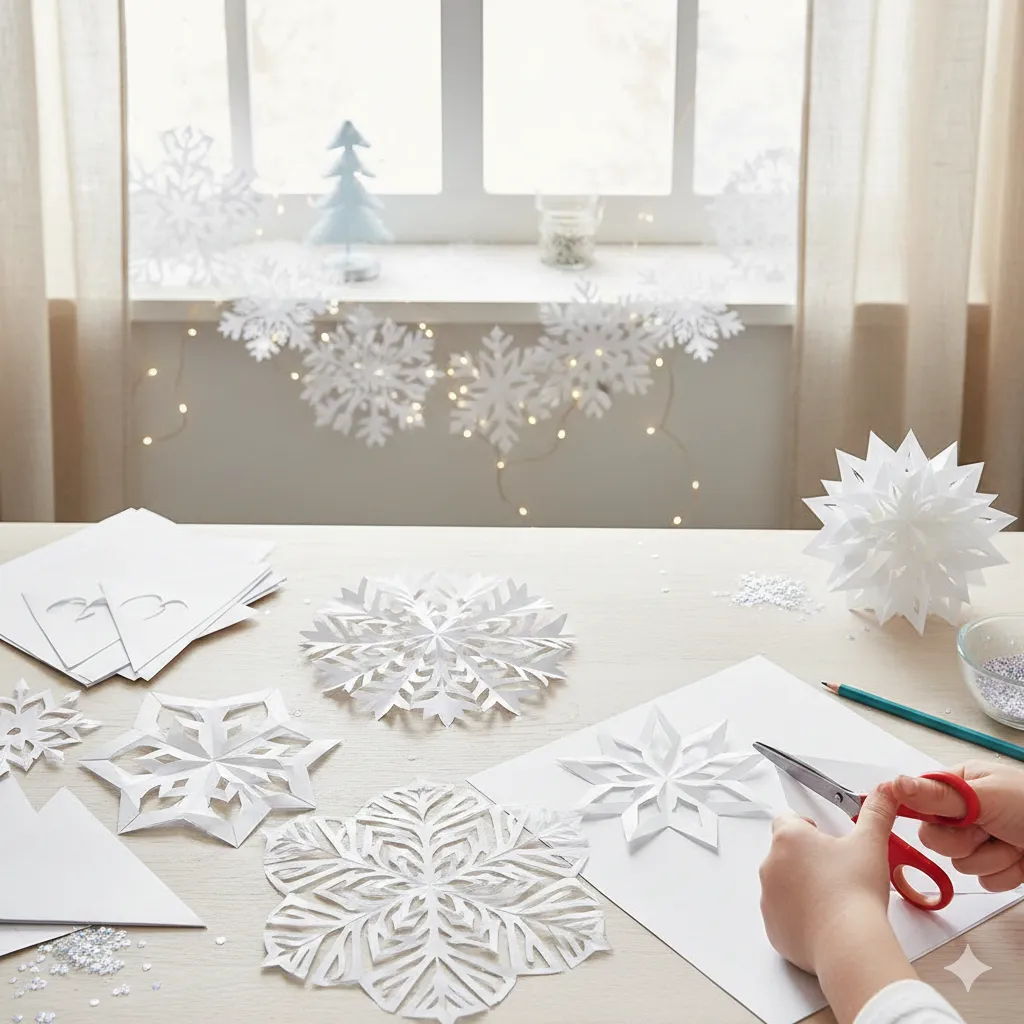 how to make snowflakes out of paper