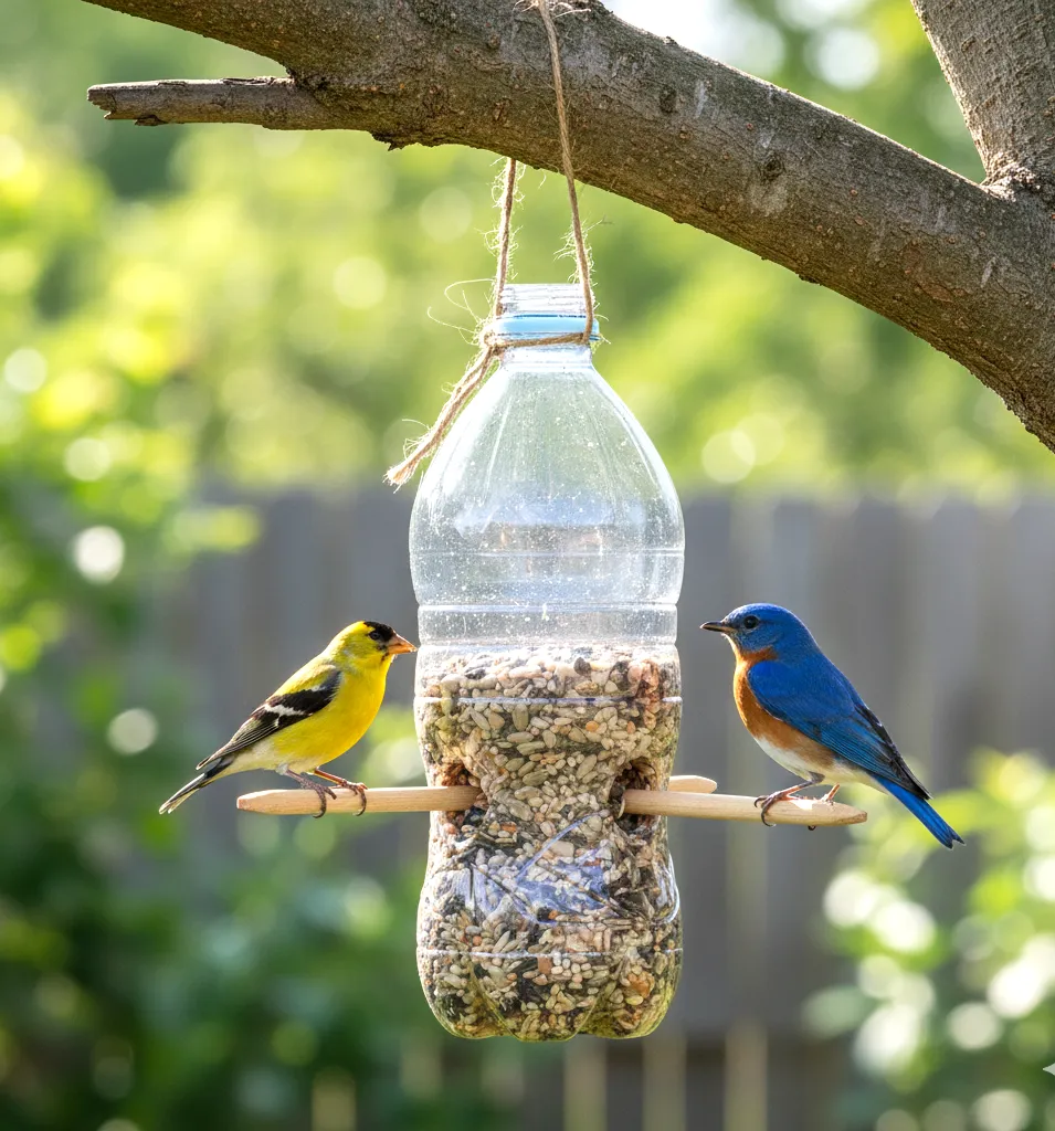 how to make a bird feeder from a plastic bottle