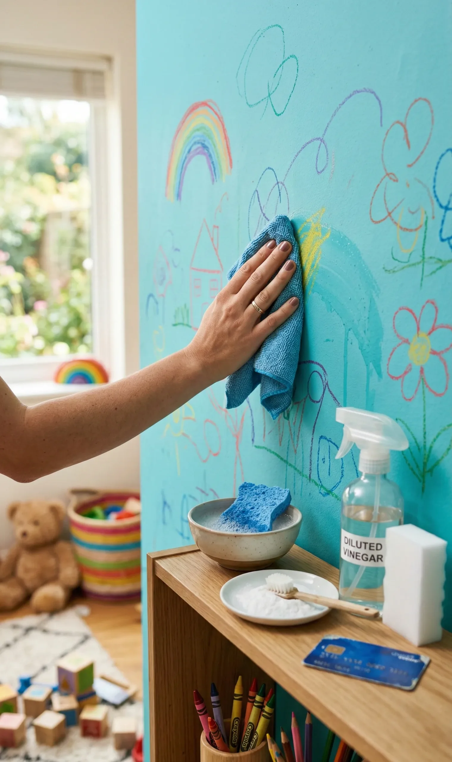 how to remove crayon from walls without damaging the paint
