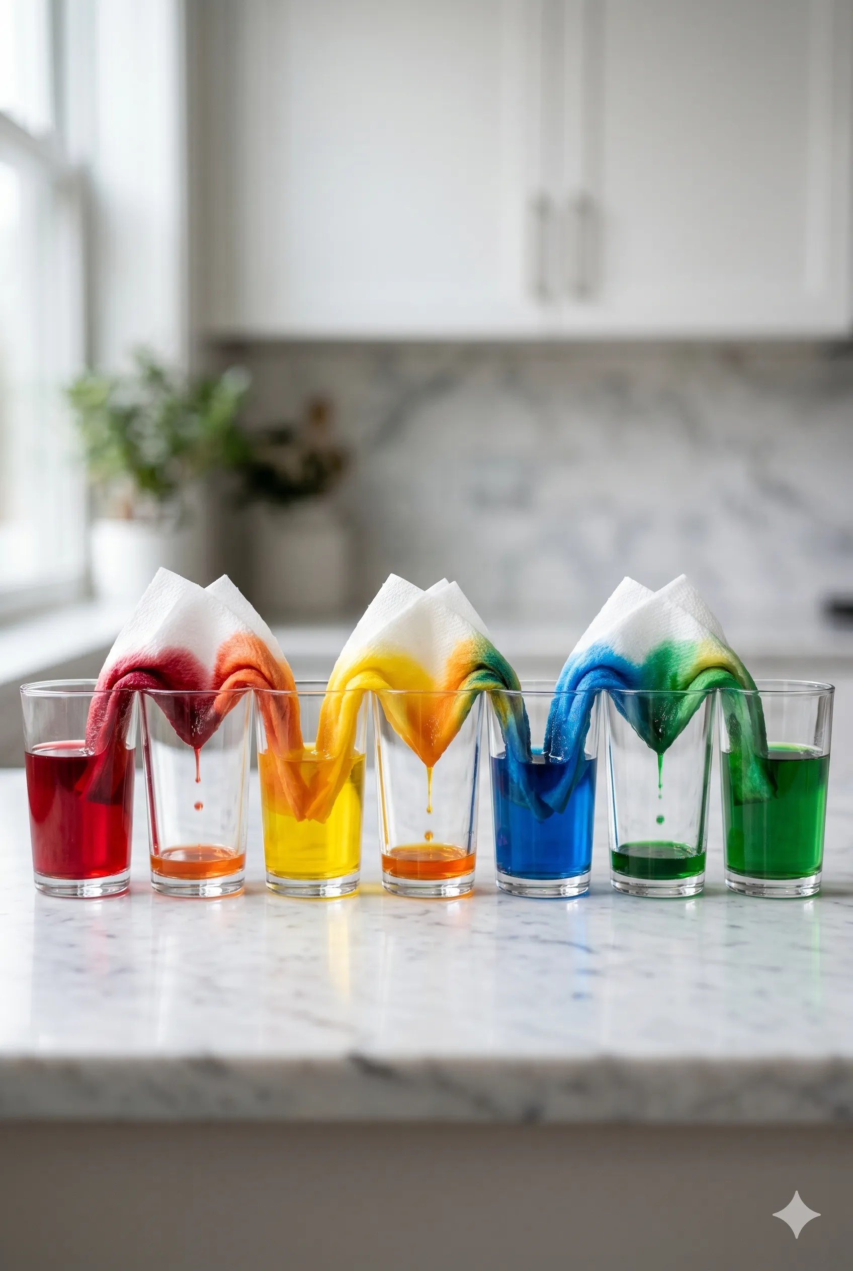 walking water science experiment for kids
