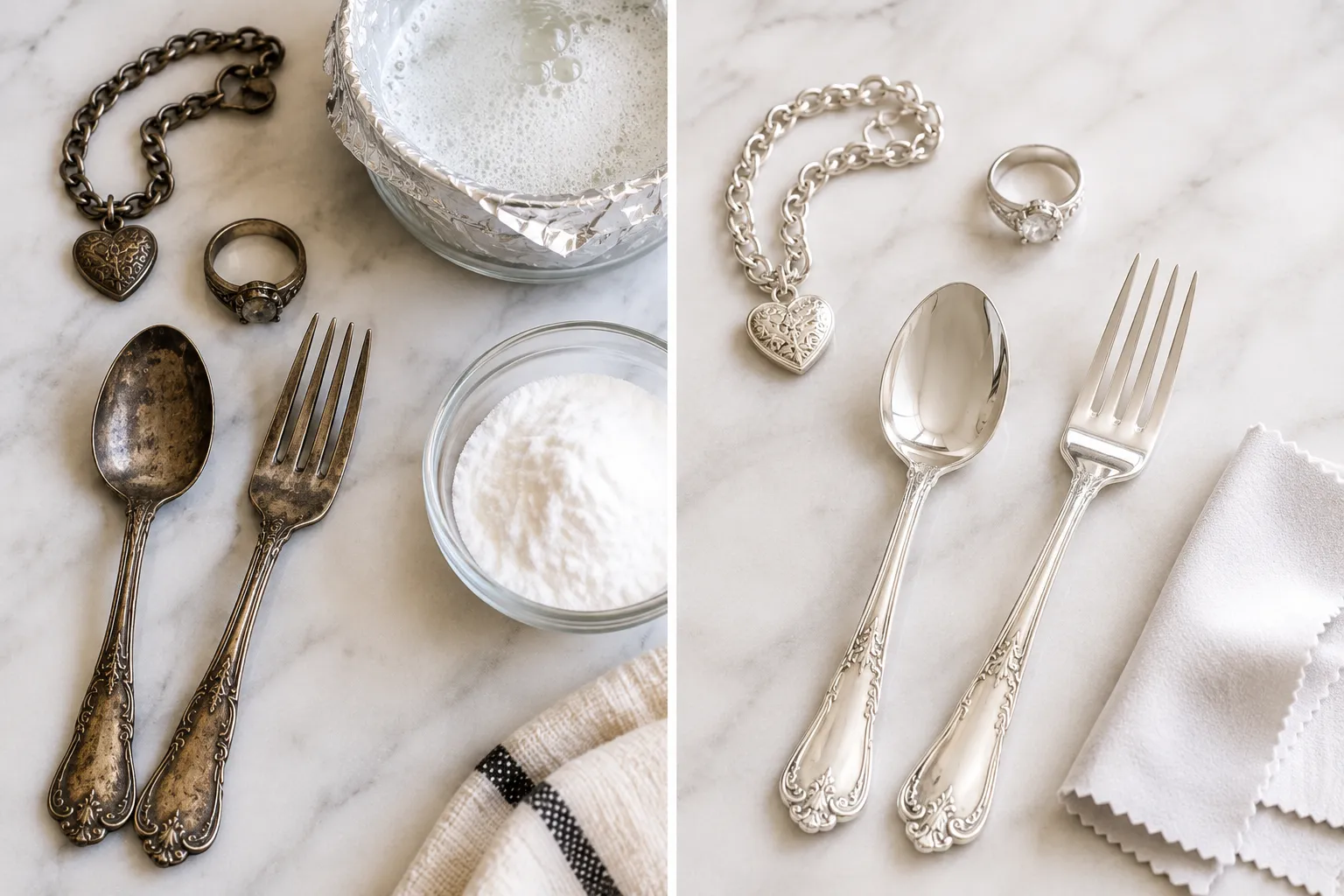 how to clean silver with baking soda