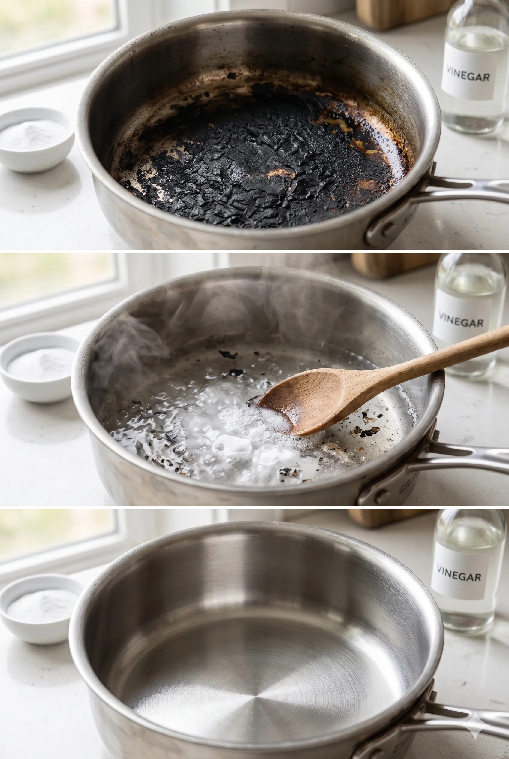 how to clean a burnt saucepan fast