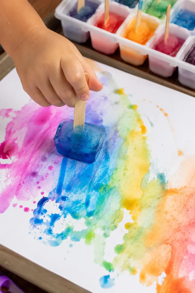 ice cube painting for kids